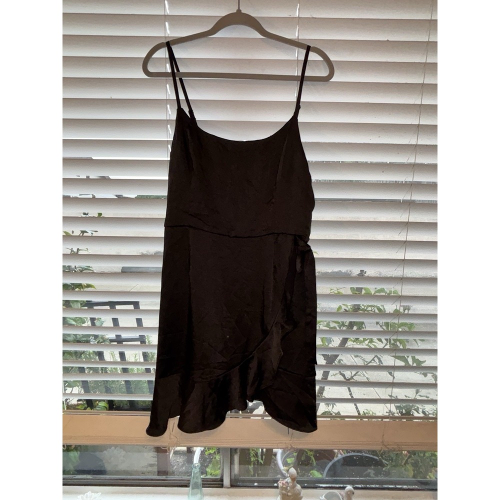 Women's Organza Midi Babydoll Dress - Wild Fable Black Large Spaghetti Straps